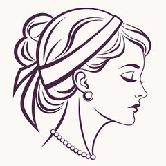Elegant Woman Silhouette with Jewelry

