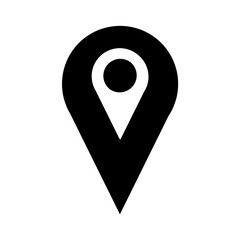 White Location Pin Icon PNG – Map Marker Symbol Transparent Download