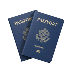 Dual passports represent international travel and identification documents on isolated space