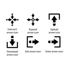 Intersect, Expand, Upload, Download, Exit, Enter, icon