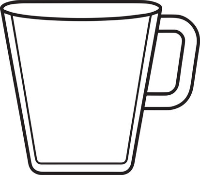 recommend clip art: Cup outline vector illustration, line art