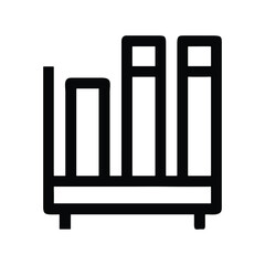 Minimalist bookshelf and library icon for education