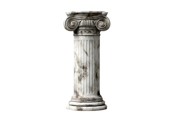 Naklejka premium Ancient greek ionic column with ornate capital isolated on transparent background