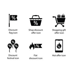Discount flag, discount offer, gift offer, Discount festival, Flat discount, Hot offer, icon