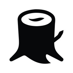Black silhouette of a cut tree stump icon