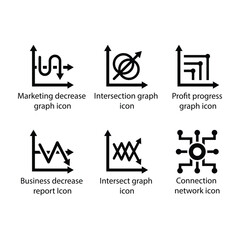 Decrease, Intersection graph, decrease, Intersect graph, Connection network, Hierarchy structure, icon