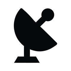 Satellite dish icon for communication technology