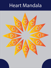 Geometric Heart Petal Mandala with Sharp Radial Symmetry