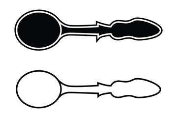 Spoon art silhouette vector out line art on white background