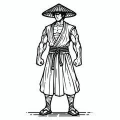 Japanese guy line art vector image