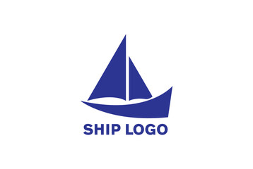 Modern Minimalist Sailboat Ship Logo Design Vector