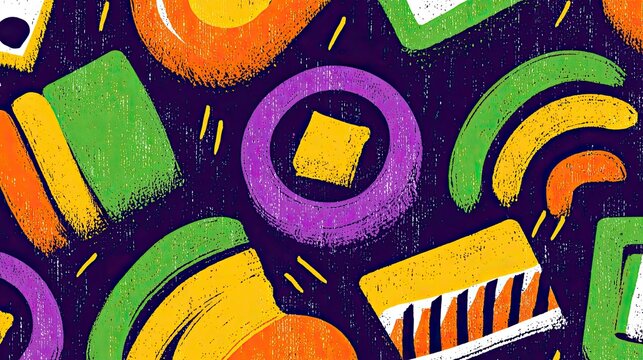 Abstract Pattern With Colorful Geometric Shapes