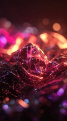 Abstract Glowing Mountains With Colorful Bokeh Effect
