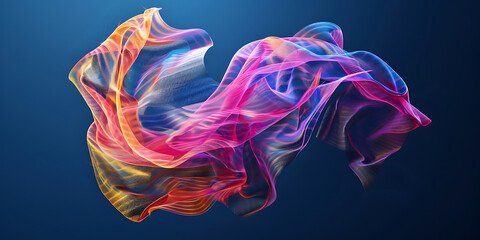 Obraz premium Abstract Digital Composition with Vibrant Colors on Dark Blue 