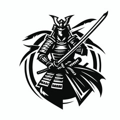 vector image of a Japanese samurai warrior logo