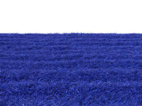 幻想的な青色の草原の風景の3Dイラストレーション