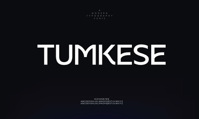 Tumkese Minimal font creative classy alphabet. Typography minimalistic font . vector illustration