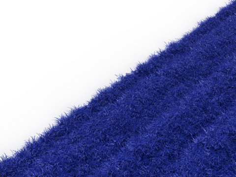 幻想的な青色の草原の風景の3Dイラストレーション