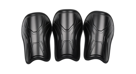 Three Black Protective Knee Pads for Sports or Outdoor Activities