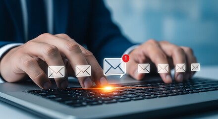 Stay productive with real-time email alerts and seamless workflow integration using a laptop in a professional setting