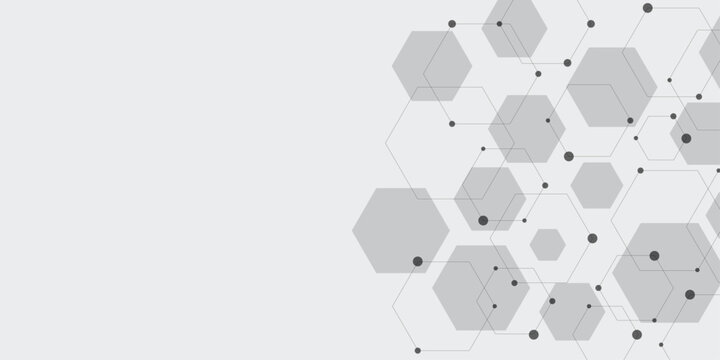 Abstract geometric shapes and hexagon pattern background for medicine, chemistry, science and technology concept design. Vector hexagons pattern for Medical, technology or science design.