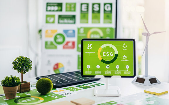 ESG Green Business Strategy Sustainability Framework Corporate Social Responsibility Environmental Social Governance Renewable Energy Solutions Eco Friendly Future