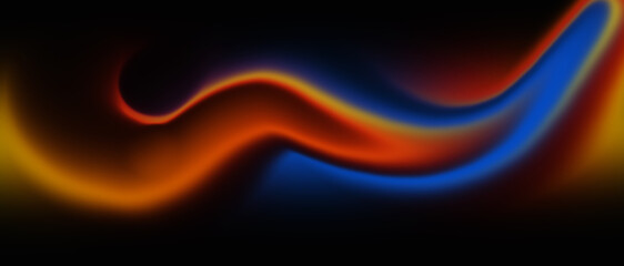 Dynamic colorful abstract background with vibrant blue, orange, and yellow hues creating modern flow