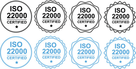 Obraz premium ISO 22000 Certified Symbols for Food Safety and Quality Assurance