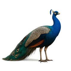 Obraz premium Majestic Indian Peafowl Profile: Vibrant Blue and Green Plumage