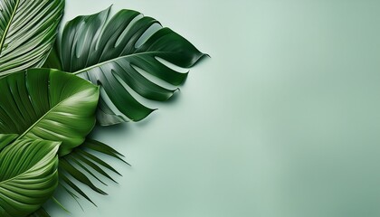 tropical leaves create a serene backdrop for creative ai designs and artistic expressions
