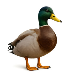 Detailed Side View of a Mallard Duck with Vibrant Colors