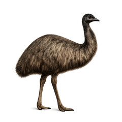 Detailed Illustration of an Emu in Profile View