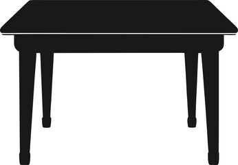 black table silhouette on white background