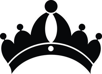 black tiara silhouette on white background
