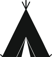 black tipi silhouette on white background