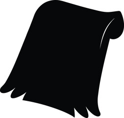 black towel silhouette on white background