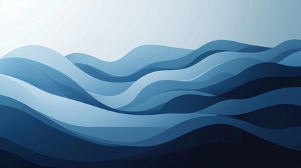 Fototapeta premium Muted blue layered vector art, bold and dynamic, for software developers