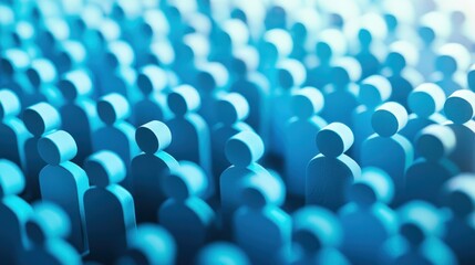 Obraz premium Muted blue hopeful virtual community, peaceful and engaging, for social media campaigns