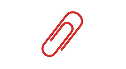 Obraz premium Isolated red paper clip on a white background stationery office supply holding documents organized