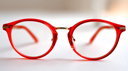 red glasses with white background