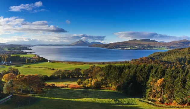 gourock bay to the hills and holyloch loch fine gareloch and the scottish hills in the far distance