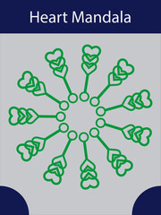 Triple Heart Spoke Mandala with Circular Love Arrangement