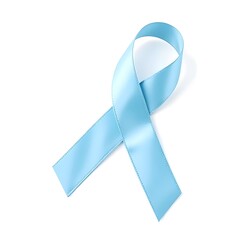 Light blue awareness ribbon isolated on white background isolated on transparent background