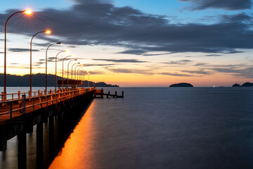 Fototapeta premium Sunset at Odec Jetty Kota Kinabalu Sabah Malaysia
