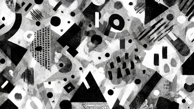 Abstract Black And White Geometric Pattern