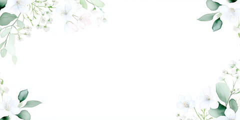 Naklejka premium 柔らかな花柄グラデーション ─ たっぷり余白の背景素材