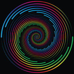 Abstract line circular round spiral shapes, Spiral vortex, vector illustration 