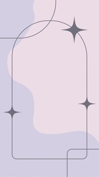 Stylish abstract background with modern geometric frame in the form of an arch. Vertical format. 9x16 format. Looping animation.