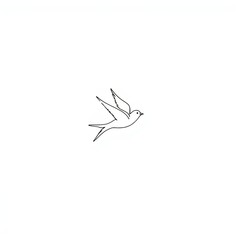 Hand-drawn swallow in flight with minimal line art