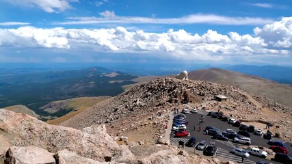View from the top of pikes peak in colorado on a sunny summer day